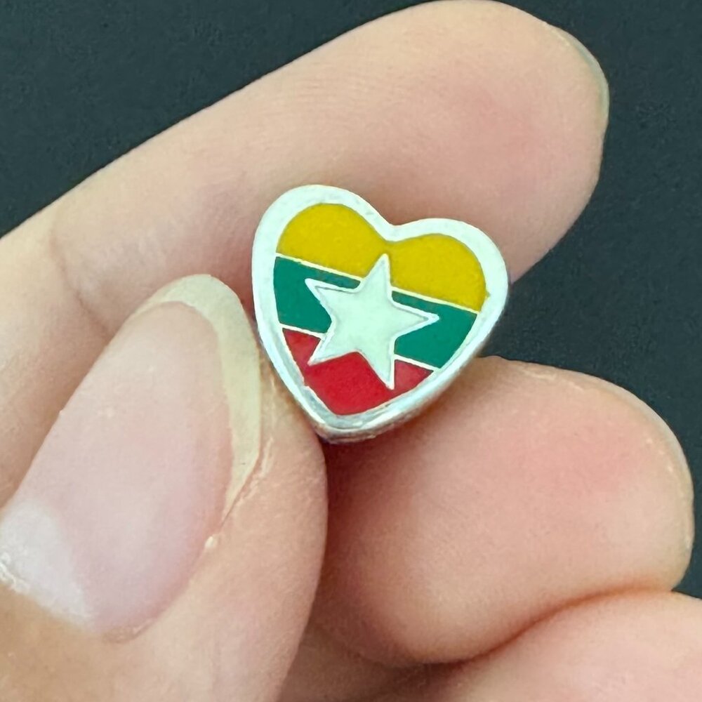 Pandora Myanmar Flag Heart Exclusive Charm